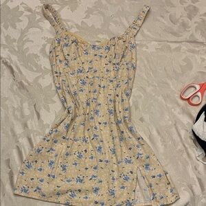 Aeropostale Beige and Blue Floral Mini Dress